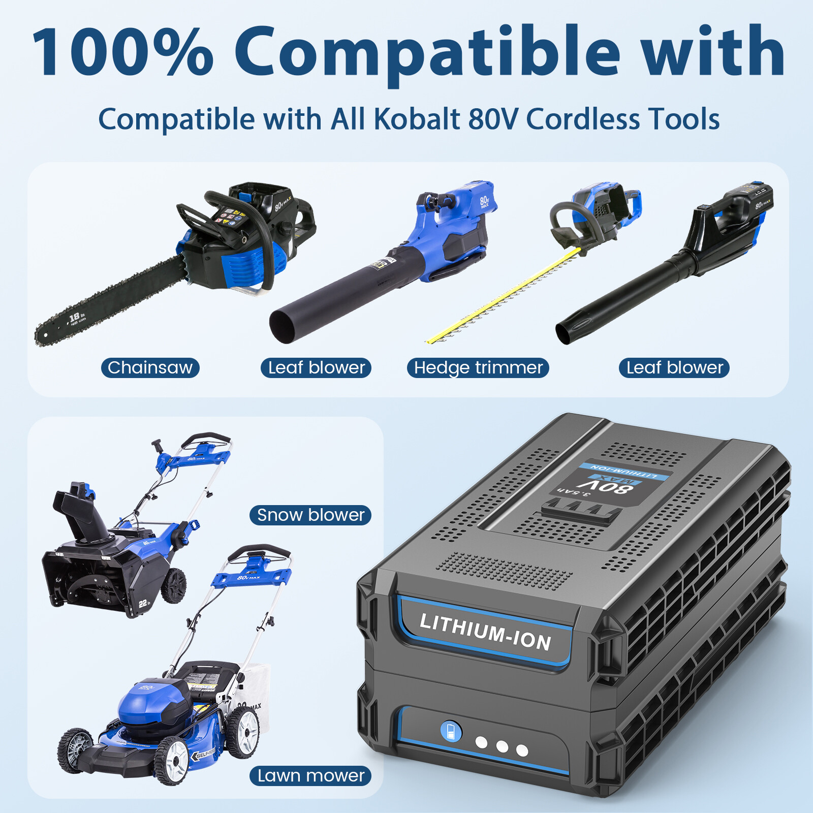 80V 3.5Ah Lithium Battery For Kobalt 80Volt Max For KB2580-06 KB680-06 2910303RC