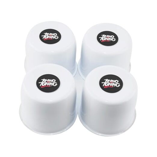 4.25in Wheel Center Caps Stainless Steel 4.25″ Center Hole, 3.66″ Height White