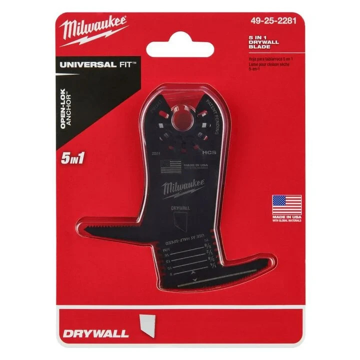 Milwaukee Tool 49-25-2281 Open-Lok 5-In-1 Drywall Blade 1Pk