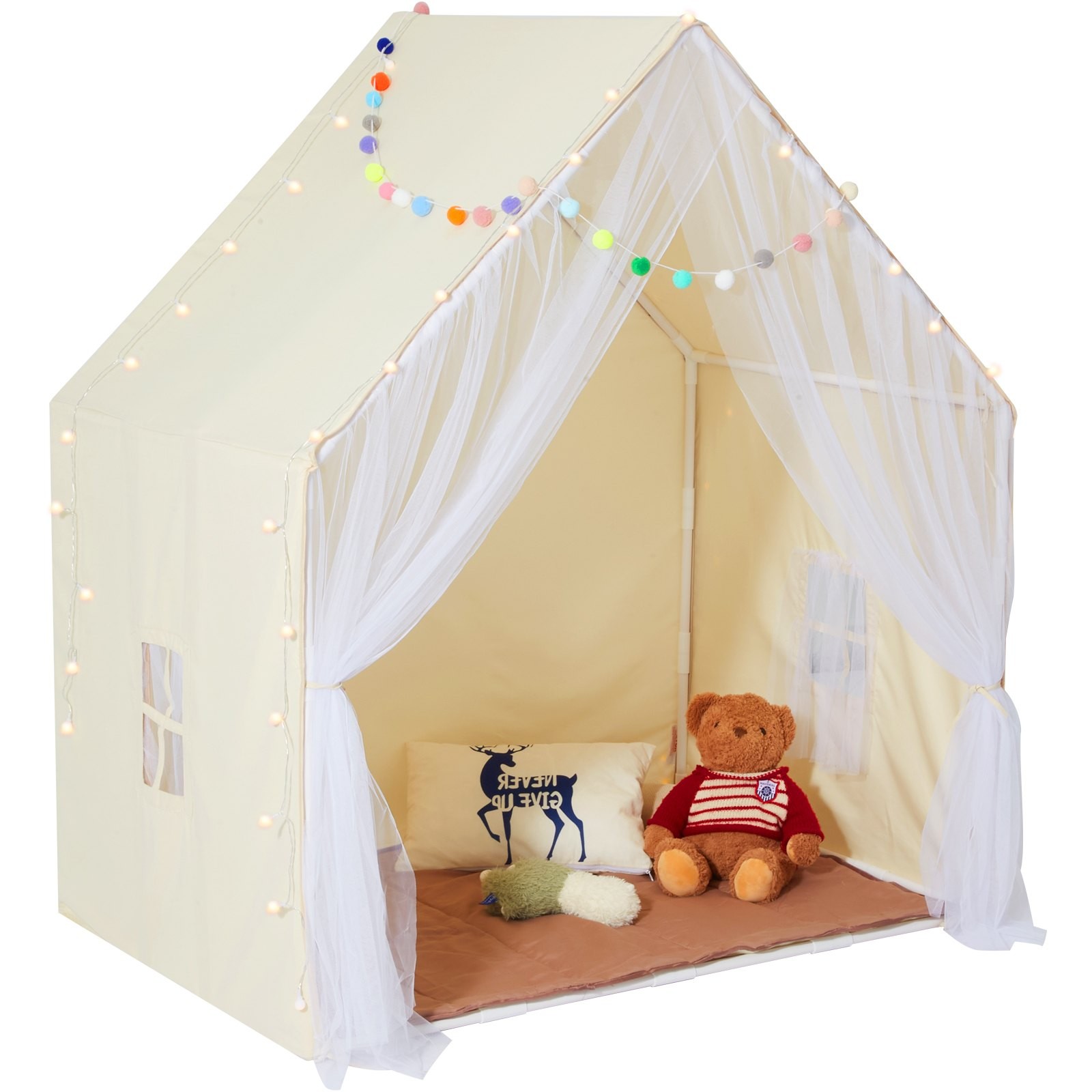 New Kids Play Tent, Kids Tent New Kids 1-5 Years Old, Toddler Tent with Mat and