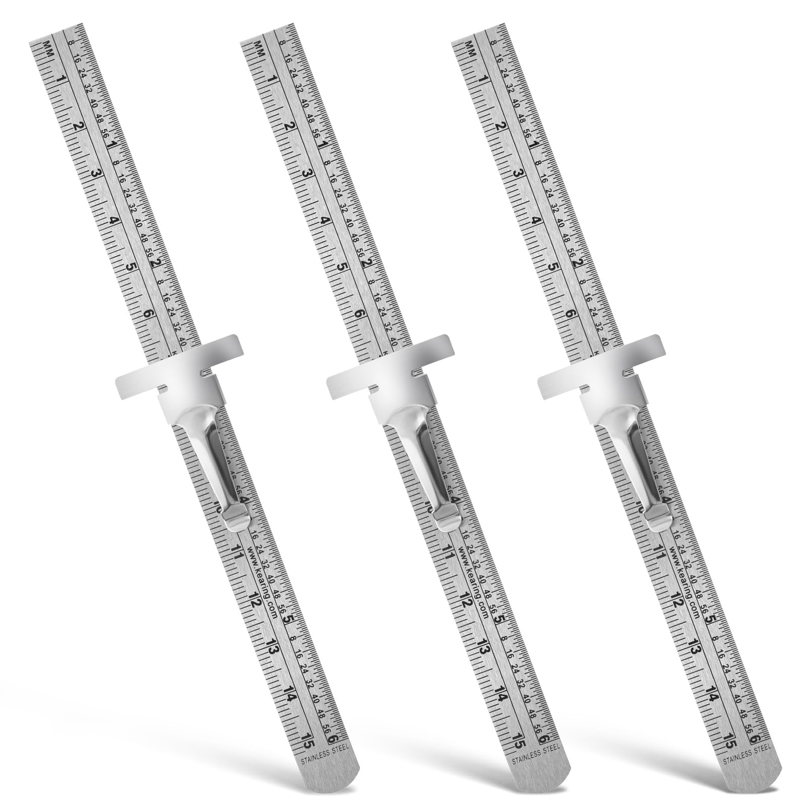 3 PCS Machinist Ruler, 6 Inch 15 Cm Pocket Ruler Flexible Precision Stainless…