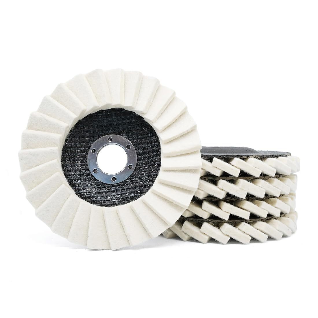 12Pack 4.5in Felt Flap Disc Wool Polishing Buffing Wheel Pad for Angle Grinder