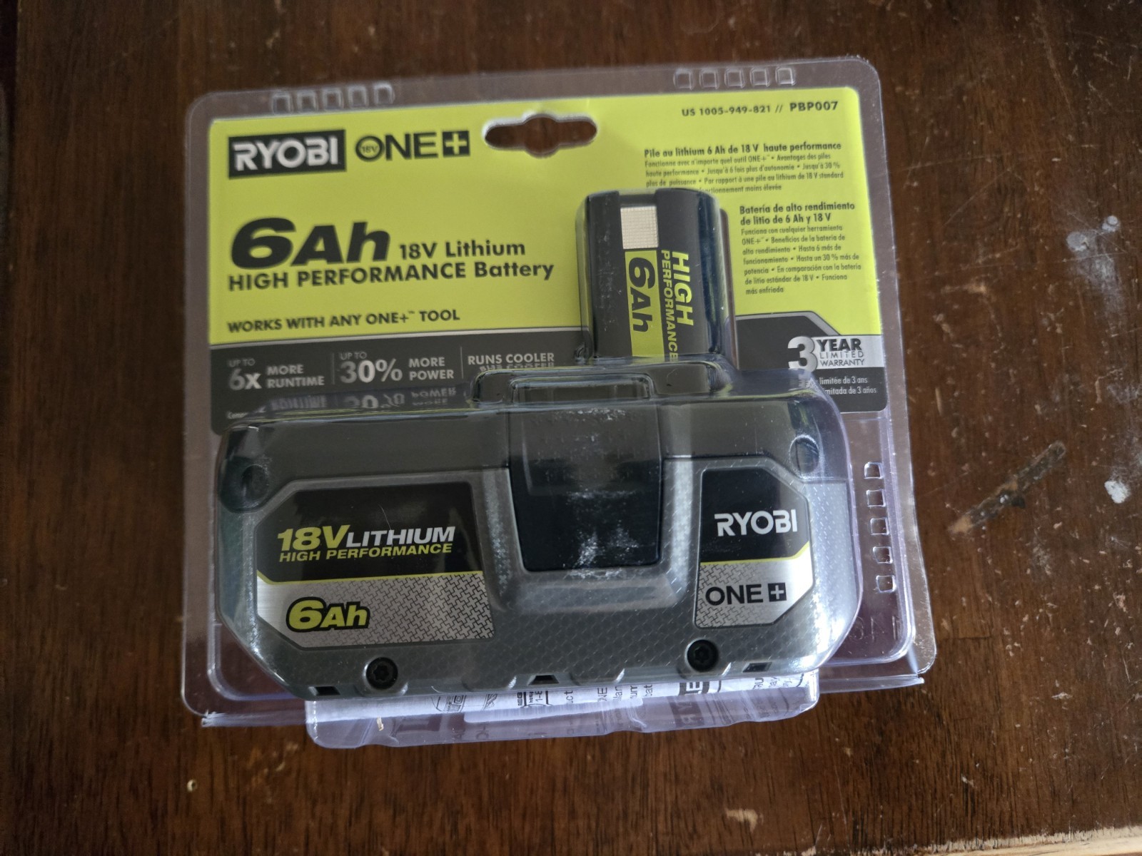 Genuine Ryobi One+ 6Ah 18V HIGH PERFORMANCE Lithium-ion Battery-OEM PBP017
