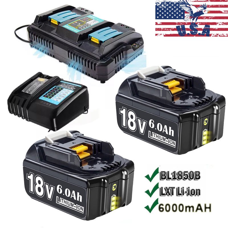 For Makita BL1860B BL1830B BL1840B 6.0Ah 8.0Ah 18V Li-ion LXT Battery / Charger