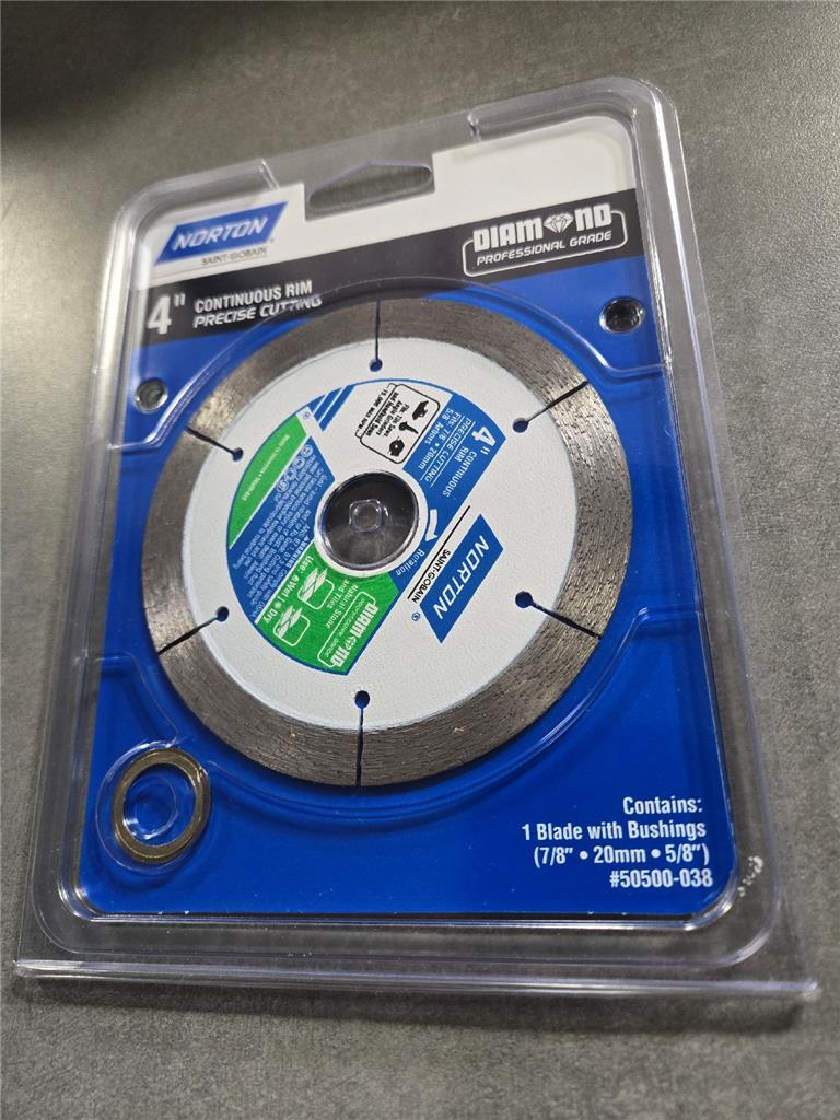 = Norton 4″ Continuous Rim Precise Cutting Wet Dry Blades 50500-038 NEW