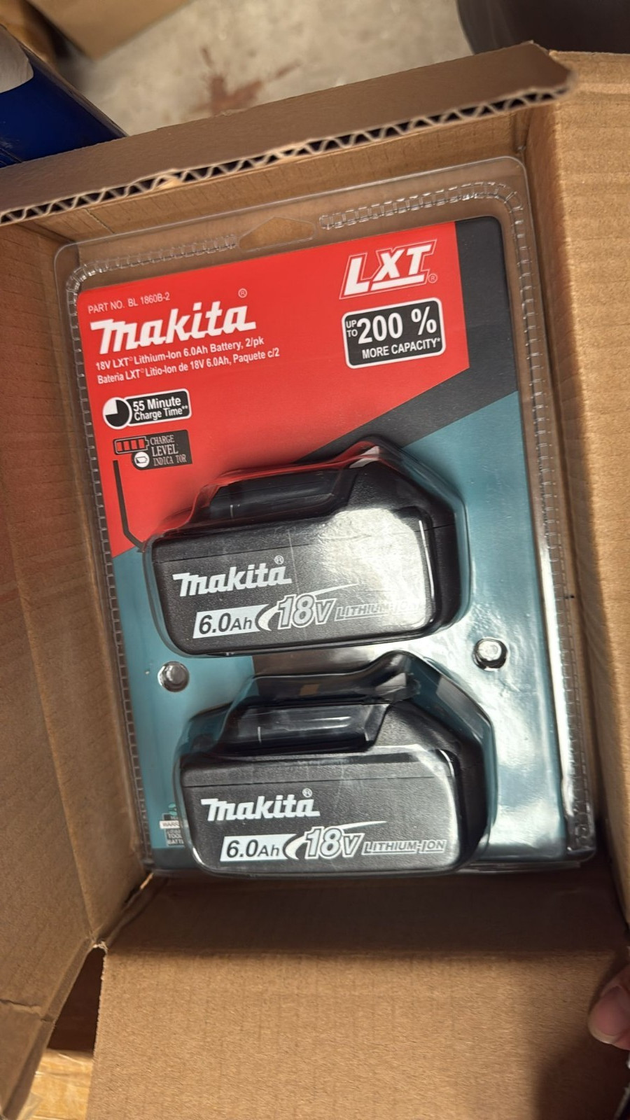 Genuine Makita BL1860B-2 18V 6.0Ah Lithium Battery 2-Pack – Ships from USA