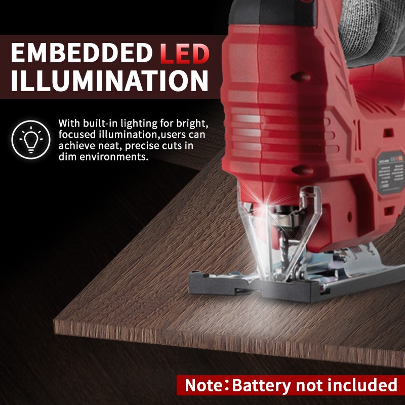 Jigsaw for Milwaukee 18V Battery, Cordless Jig Saw Tool, Brushless Motor, Variab