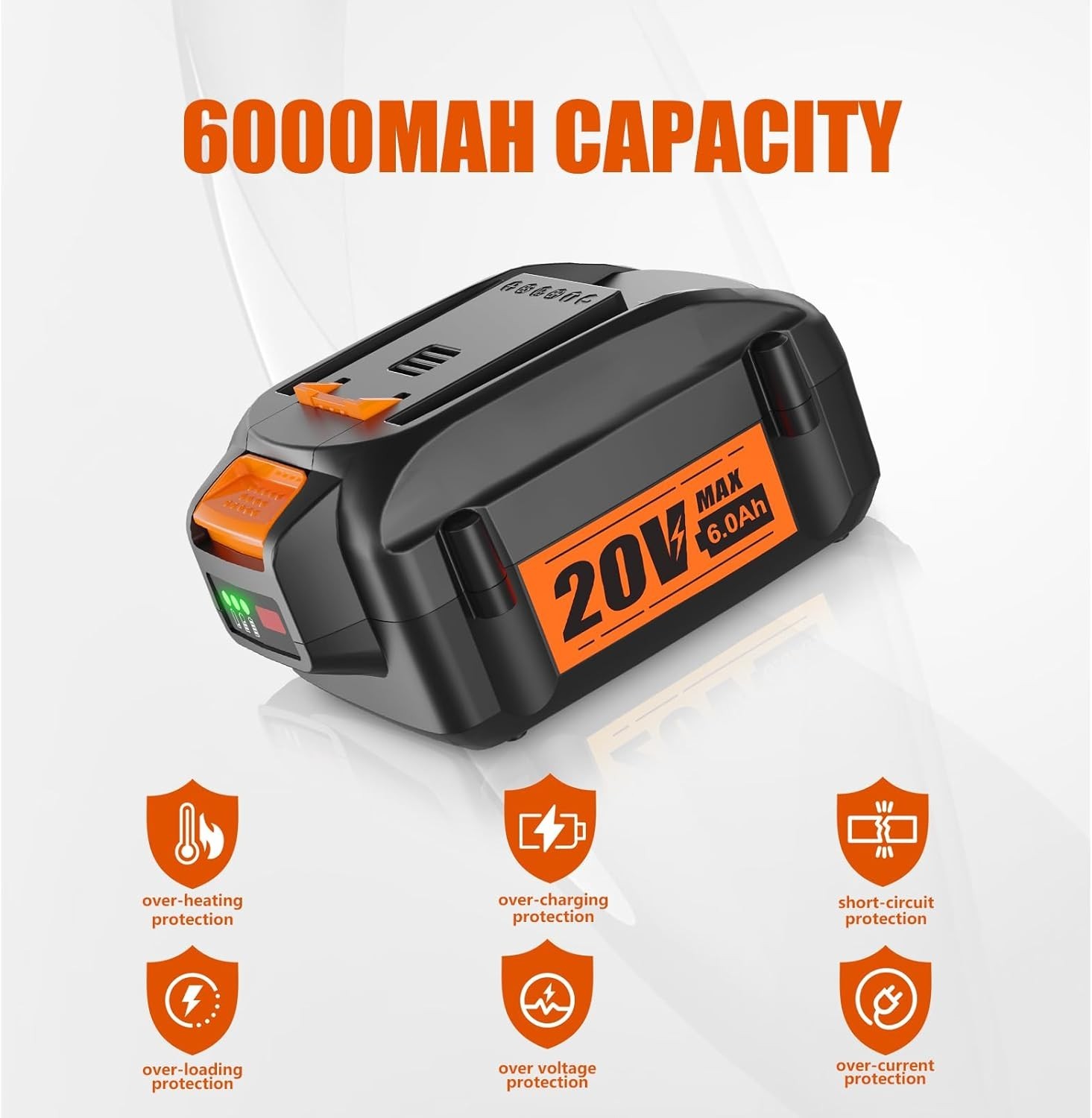 【Upgrade】 6.0Ah 20V Battery for 20V Battery Compatible 20V