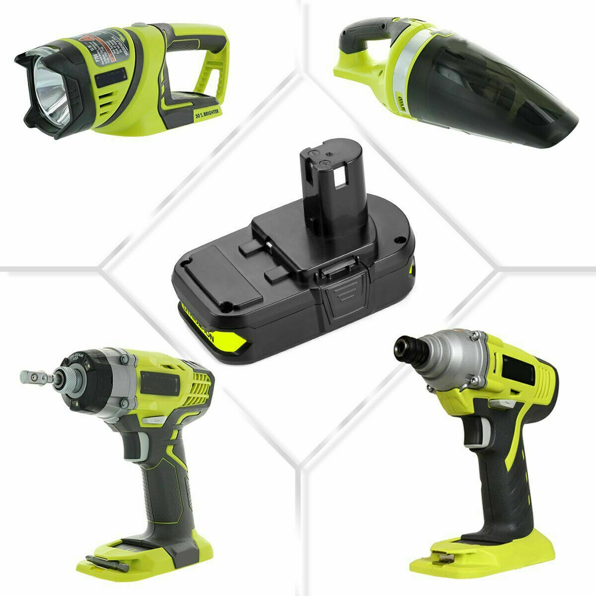 2PACK 8Ah For RYOBI P108 18V 8000mAh High Capacity Battery 18Volt Lithium-Ion