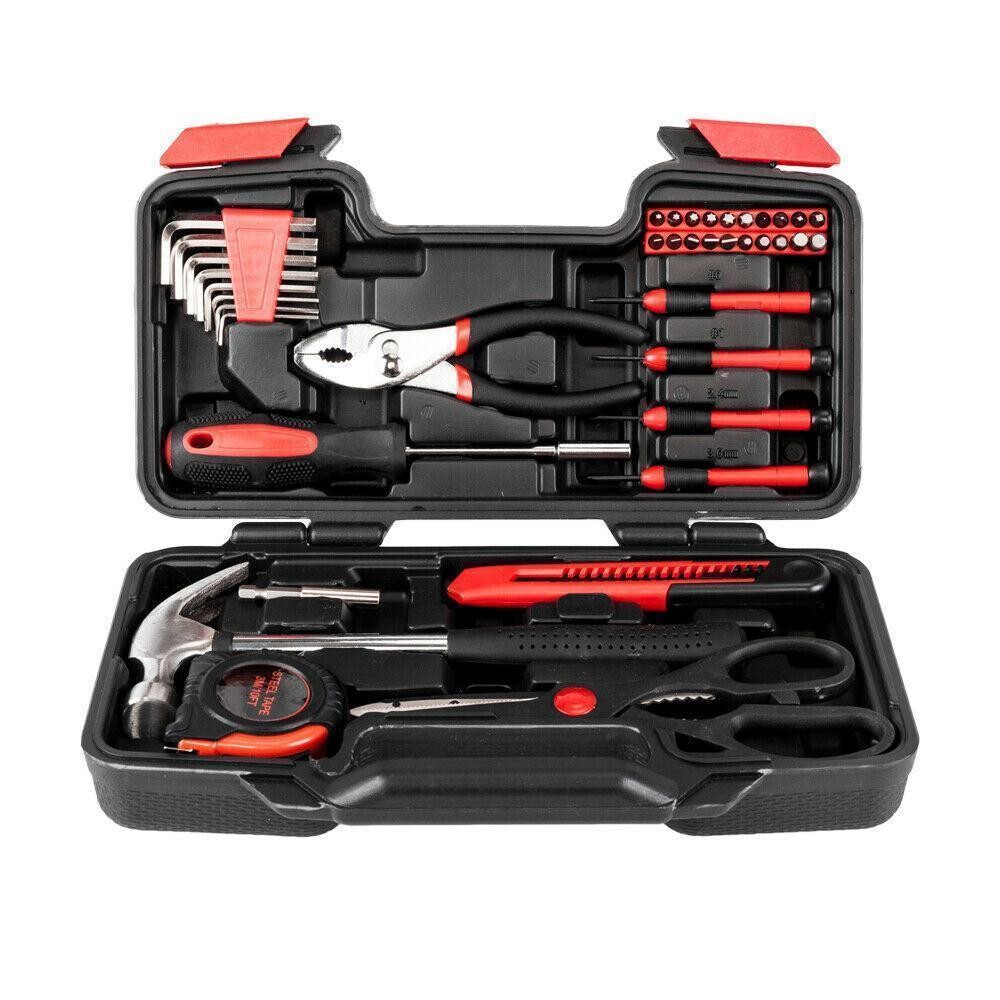 Practical 39 Piece Tool Set Household Tools Kit Box Mechanics With A Black Case