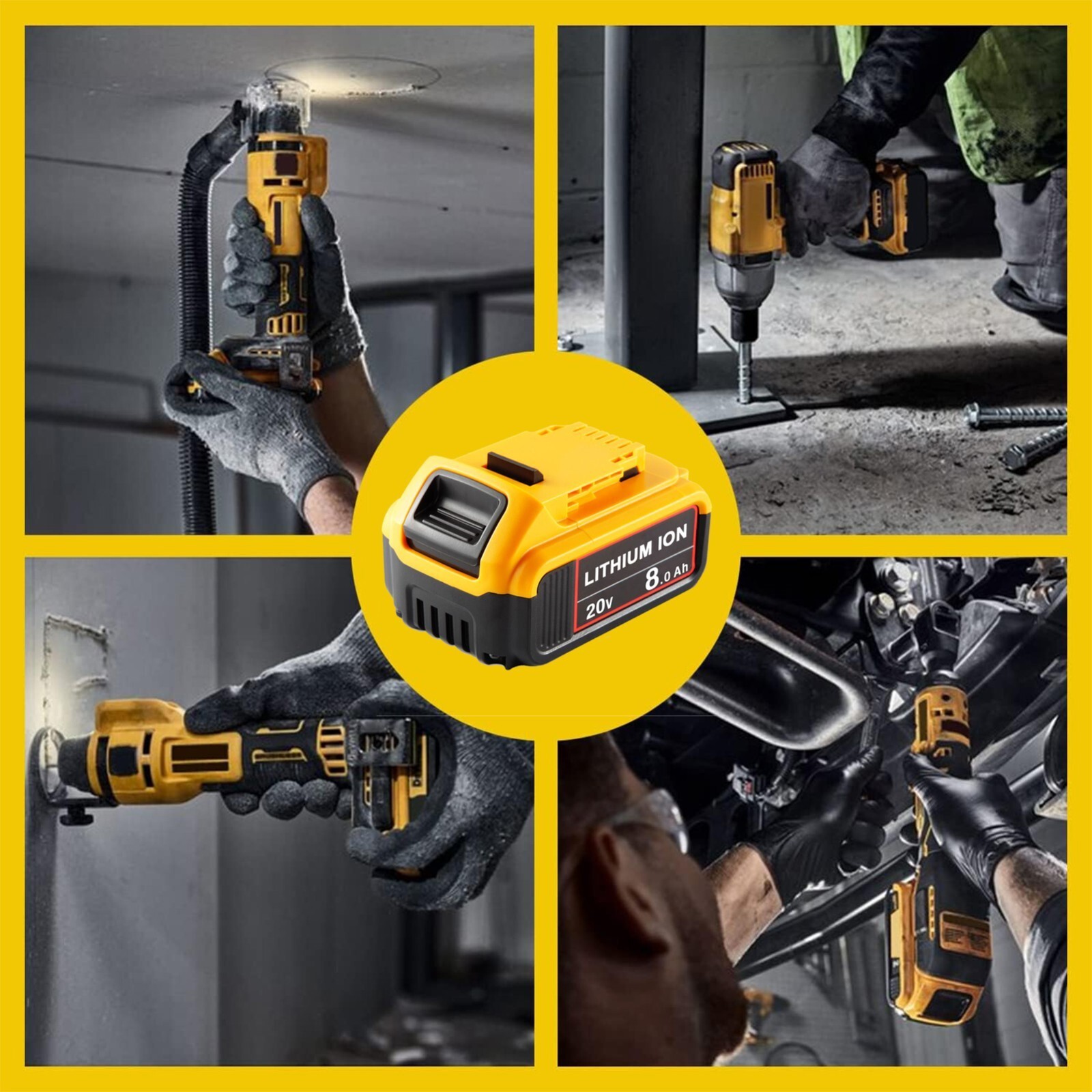 2Pack 8.0AH Lithium Ion Battery For DeWalt 20V 20 Volt Max XR DCB206-2 DCB205-2