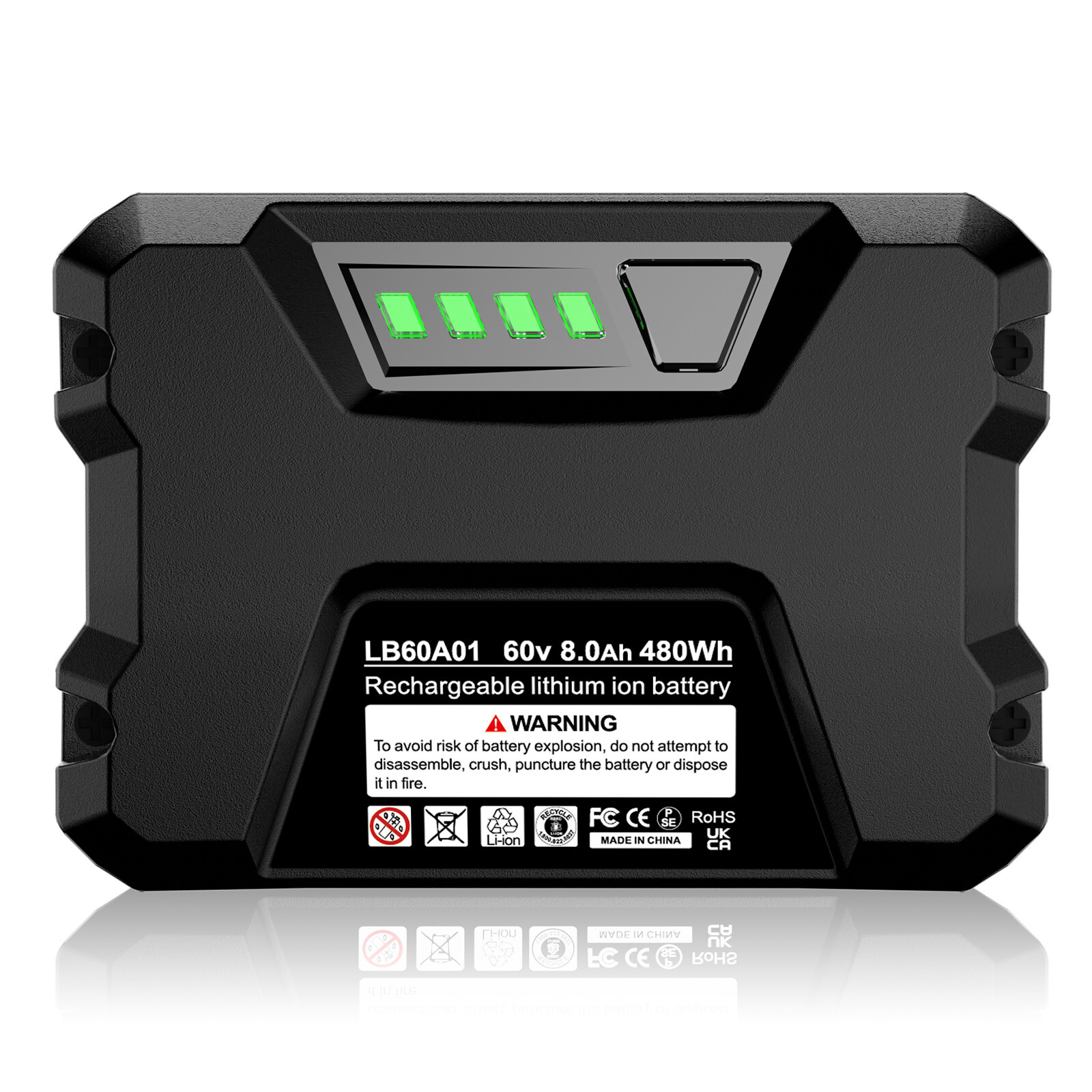 8.0Ah / 5.0Ah For Greenworks 60V Max PRO Lithium-ion Battery LB605 LB60A02 LB604