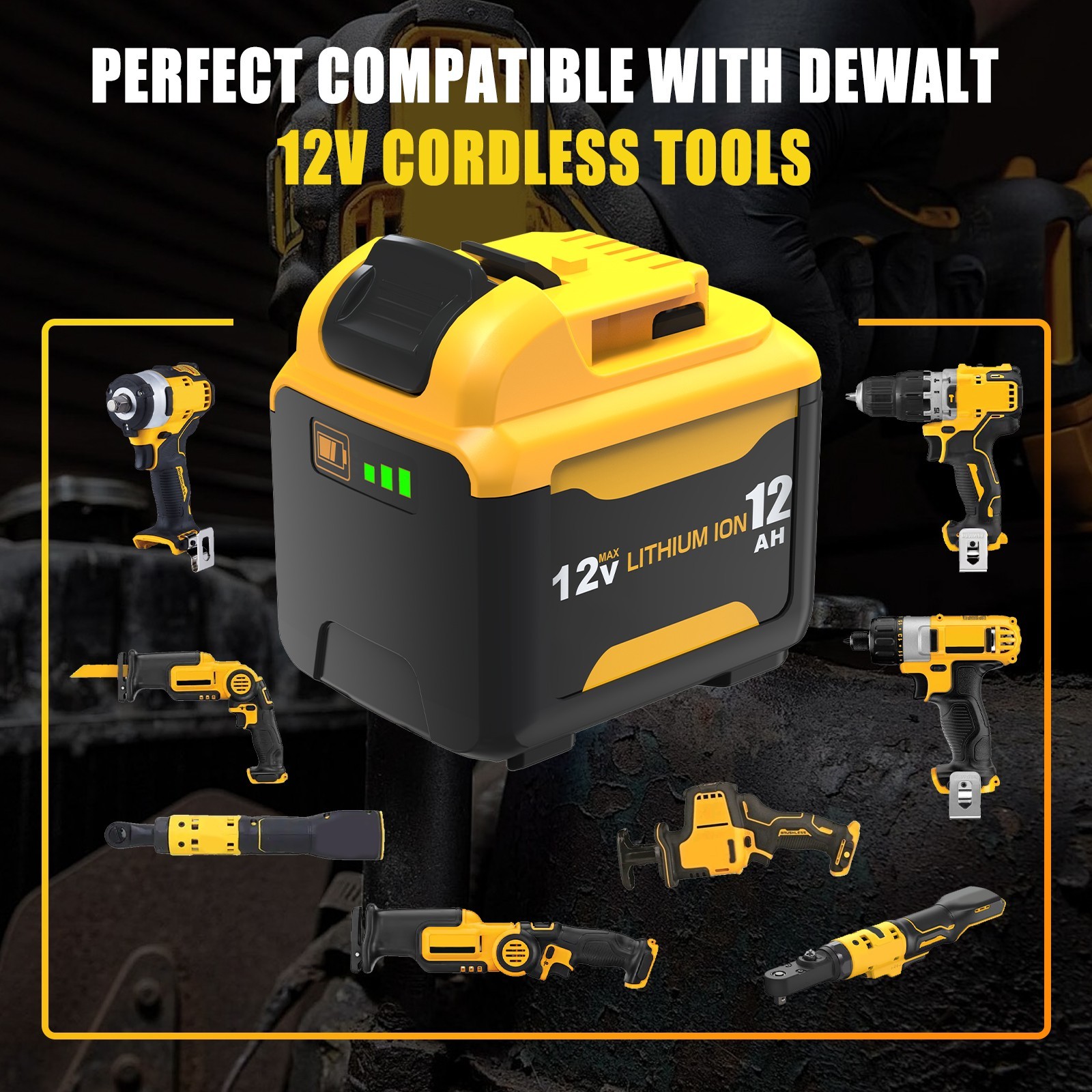 1~4PACK For Dewalt DCB126 12.0Ah 5.0Ah 12V 12Volt Max Lithium Ion Battery Li-ion
