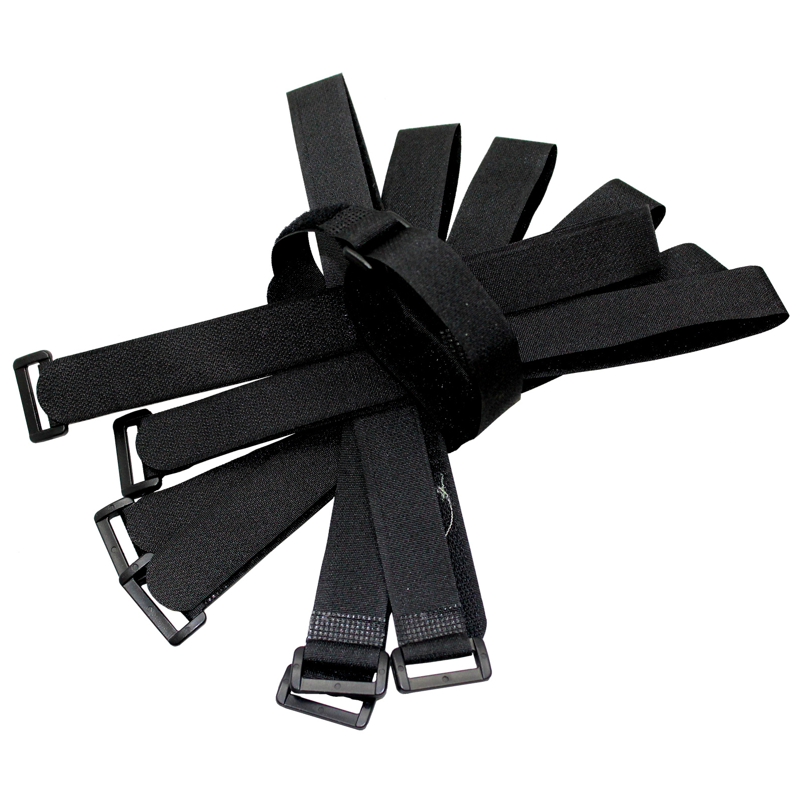 10 pcs 20″ by 3/4″ Black Wrap Cable Ties Wire Cord Straps Reusable Hook & Loop