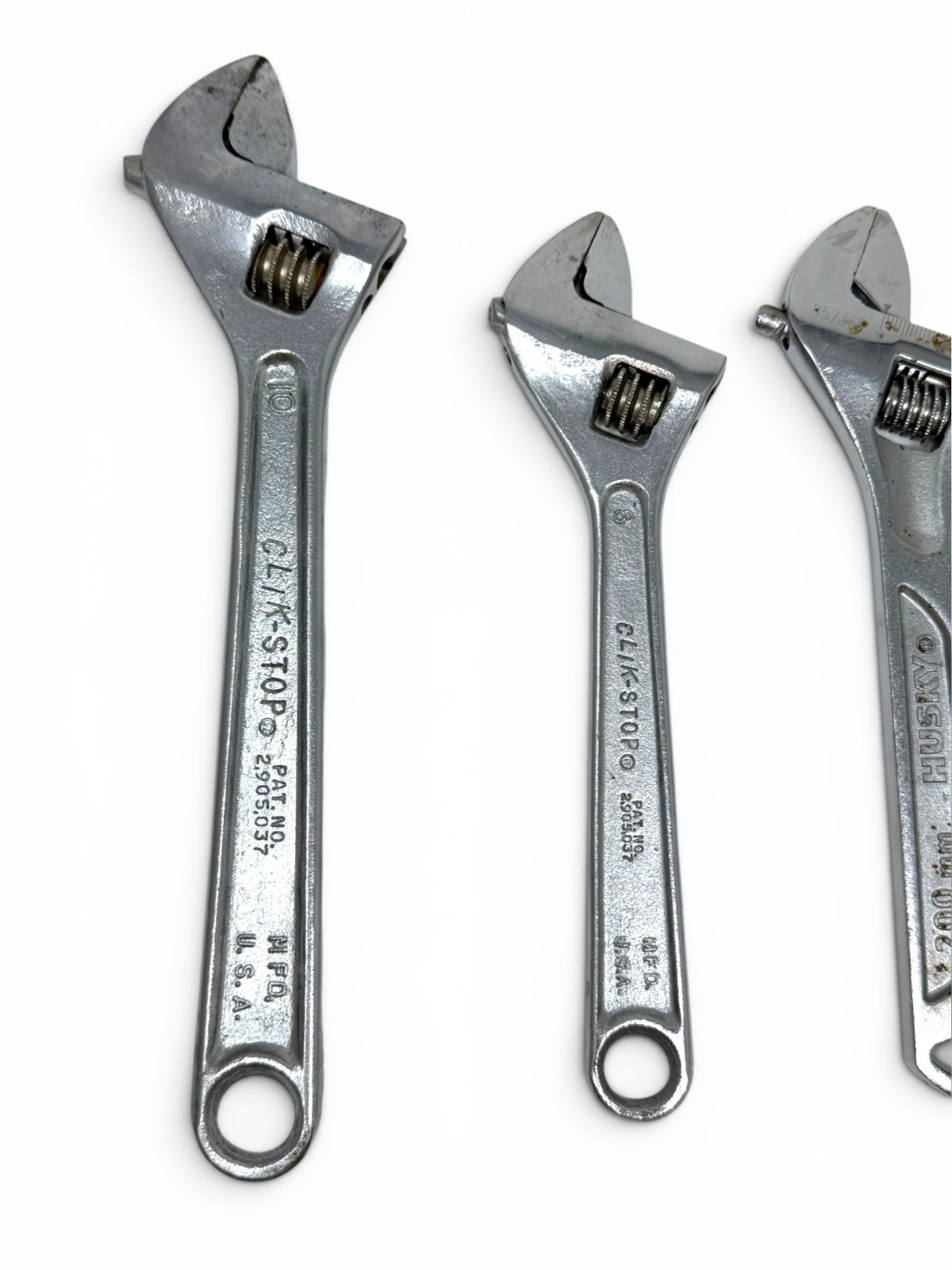 Proto Clik-Stop Husky & Unbranded 8″ 10″ Adjustable Wrench Lot – 4 Pcs Set