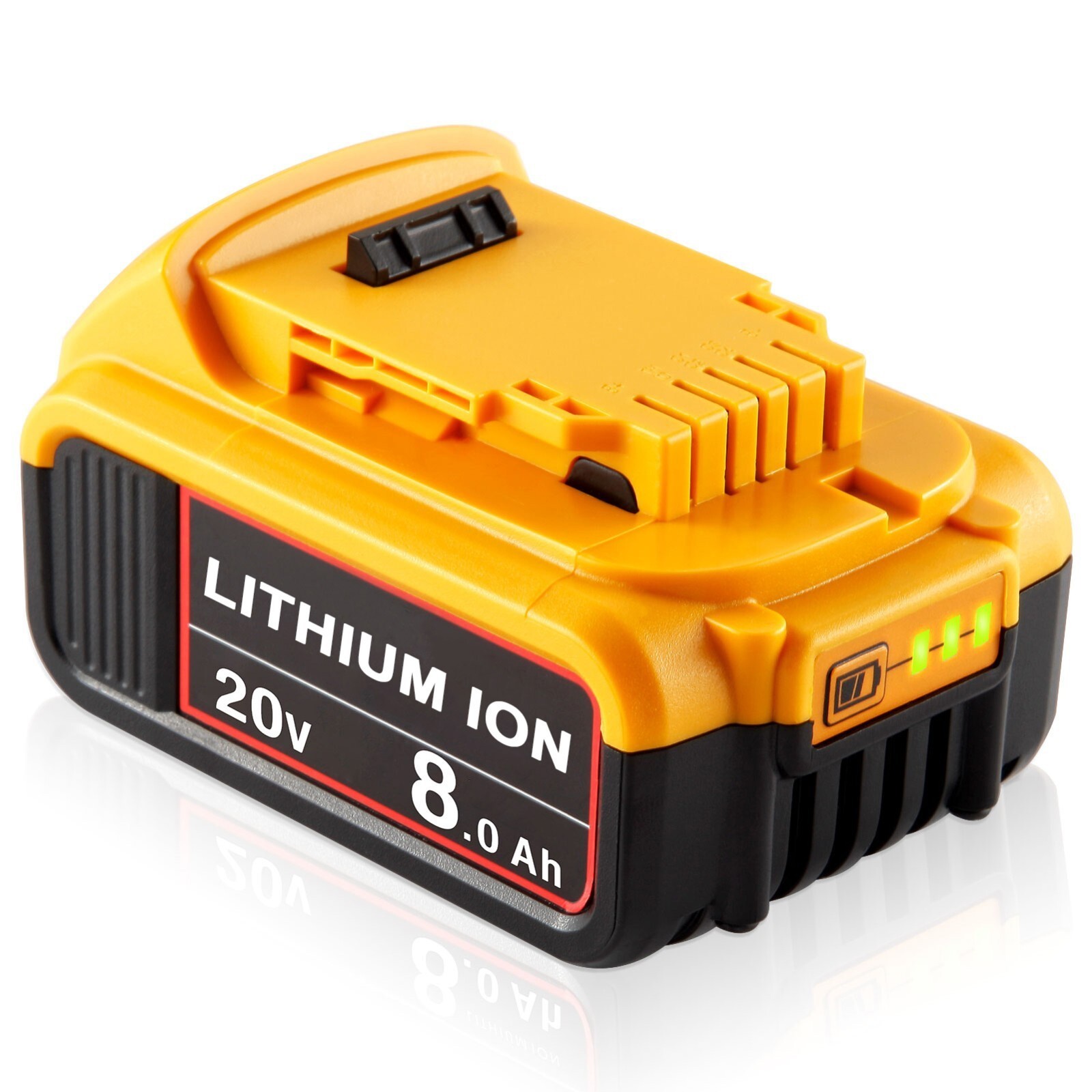 2Pack 8.0AH Lithium Ion Battery For DeWalt 20V 20 Volt Max XR DCB206-2 DCB205-2