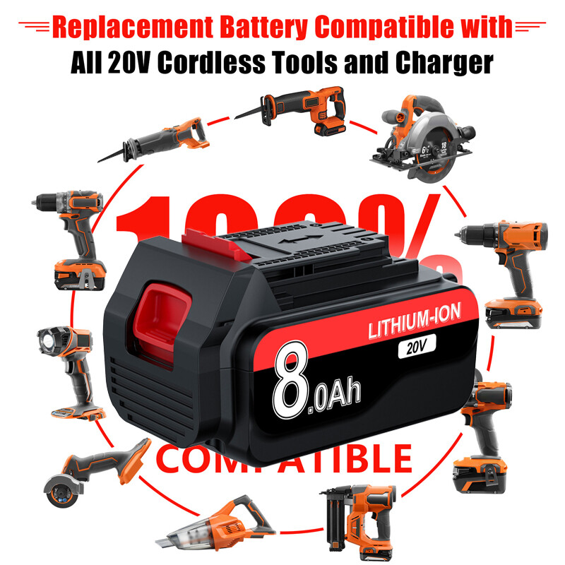 8000mAh 20V for Black and Decker 20 Volt MAX Lithium LBXR20 LB20 Battery 3.8Ah