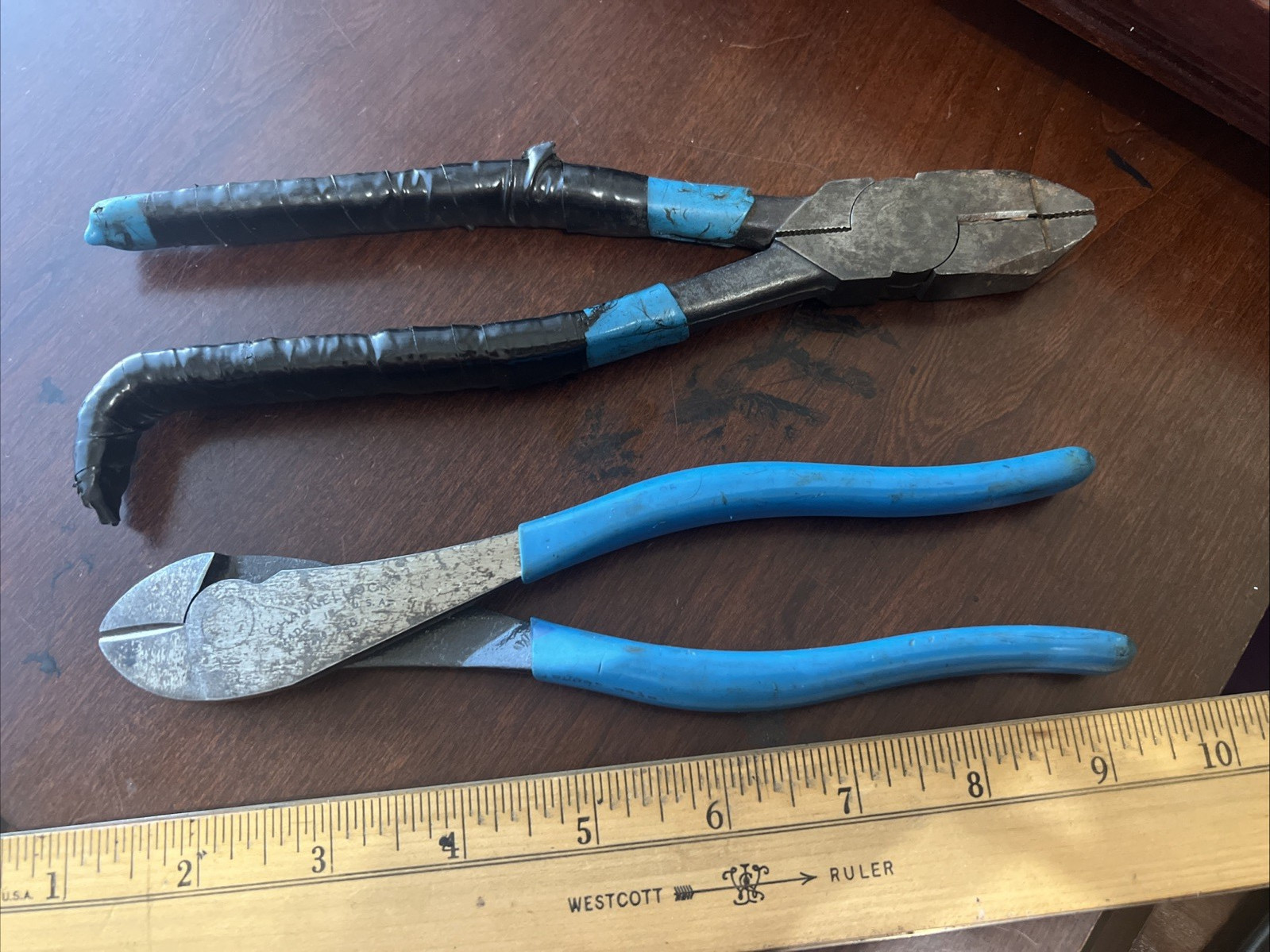 Vintage Channellock 350-S 9″inch Ironworker’s & 338 Side cutters, both USA Made
