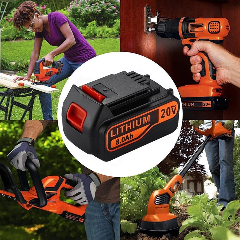 8Ah/5Ah Replace For Black & Decker 20 Volt MAX Lithium Battery OR LBXR20