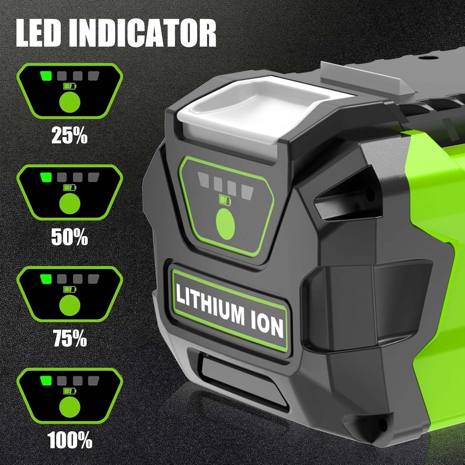 40V 8.0Ah For Greenworks G-MAX Lithium Battery 29472 29462 29252 20202 40 Volt