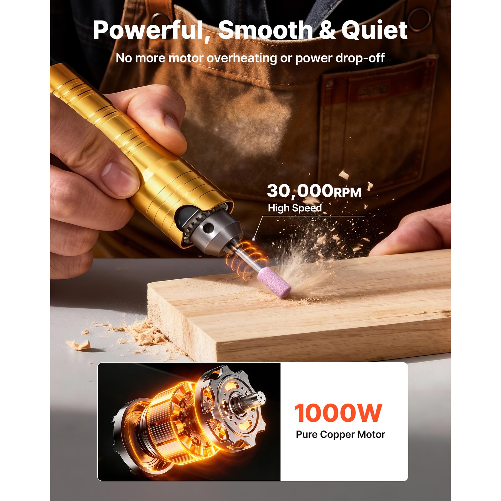 Uimoso 1000W Flex Shaft Grinder with 74 Accessories and 30000RPM Rotary Tool