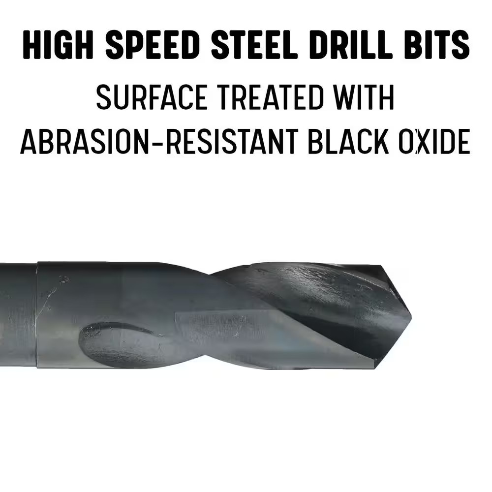 7/8 In. High Speed Steel Black Oxide Reduced Shank Drill Bit with 1/2 In. Shank