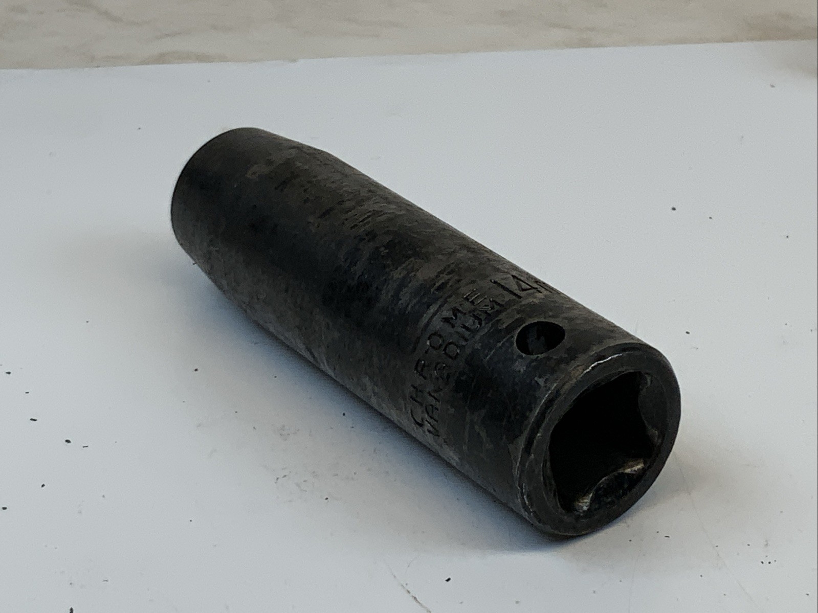 Unbranded 14mm 1/2 Drive 6pt Deep Metric Impact Socket, Dark Finish