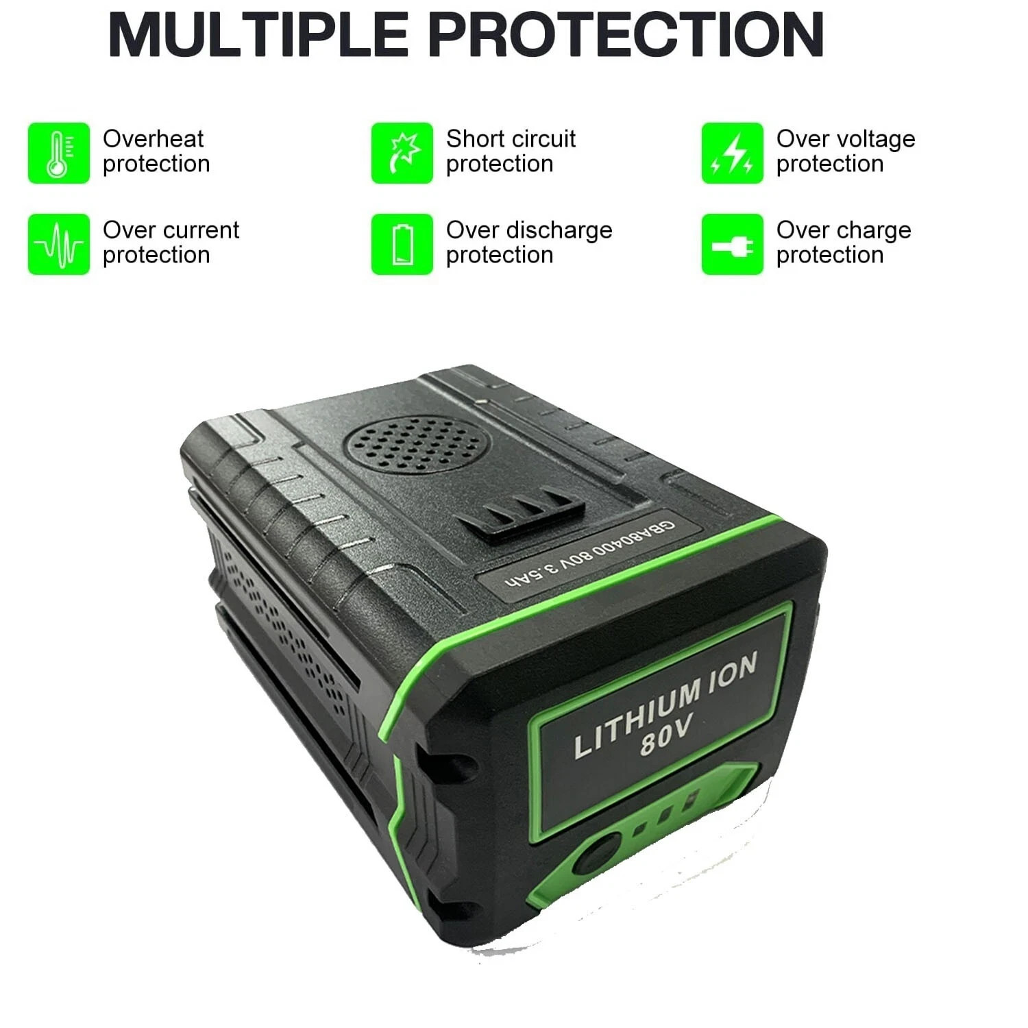 GBA80400 80V 3.5Ah for Greenworks Pro 80Volt Lithium Ion Battery GBA80200 US