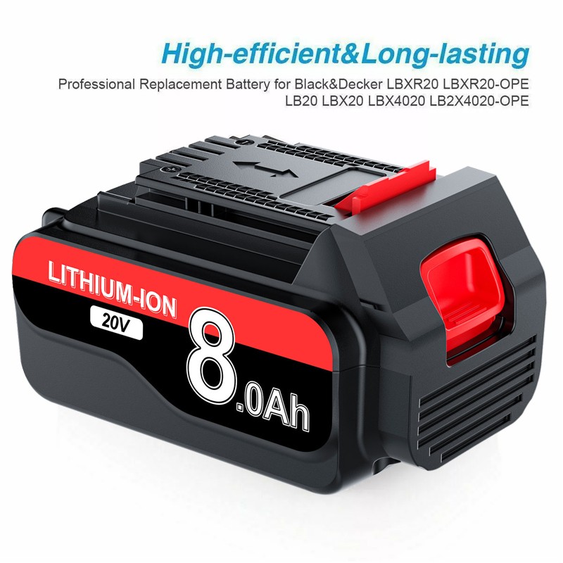 8000mAh 20V LB2X4020 Battery FOR Black and Decker 20V MAX Lithium LBXR20 LBX20
