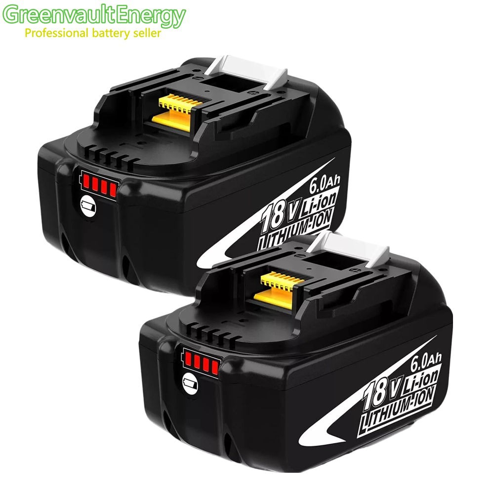 18V 6.0Ah Battery For Makita BL1860B BL1830 BL1840 BL1850 BL1860 LXT400 2 Packs