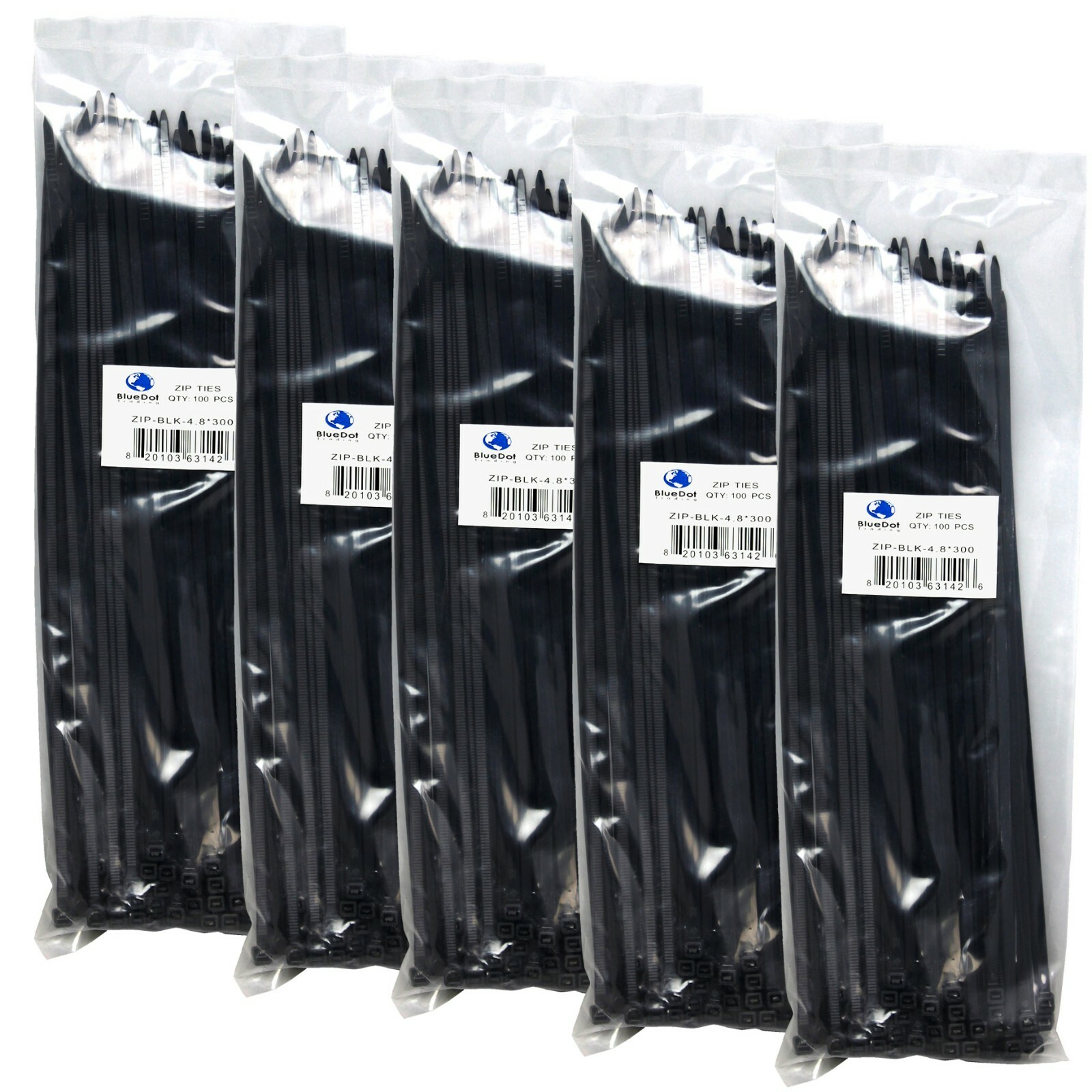 NEW BLACK 500 PCS. 12 INCH ZIP TIES NYLON 52 LBS UV WEATHER RESISTANT WIRE CABLE