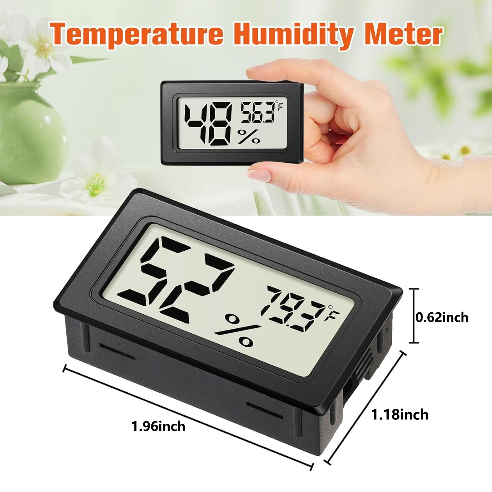 5/10/15 x Temperature Humidity Meters Gauge Indoor Fahrenheit (℉) LCD Display