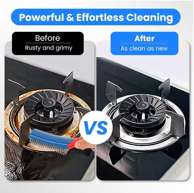 Heavy Duty Stainless Steel Wire Brush with Plastic Handle for Removing Rust Dirt