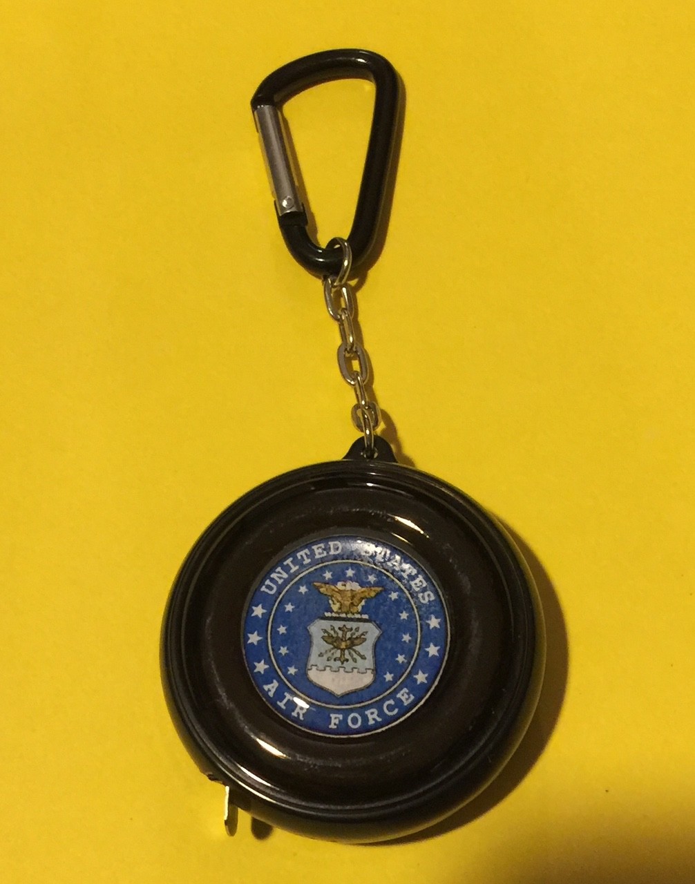 UNITED STATES AIR FORCE GIFT 6 Foot Black Pocket Tape Measure Carabiner FREE SHP