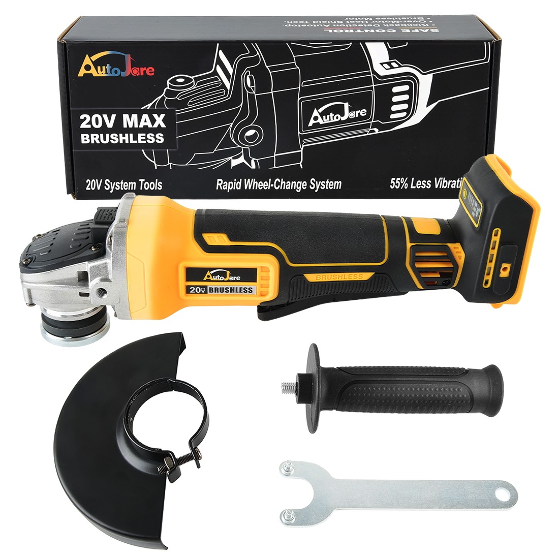 Cordless Brushless 4-1/2 Angle Grinder for Dewalt 20V Battery 9000 RPM Tool