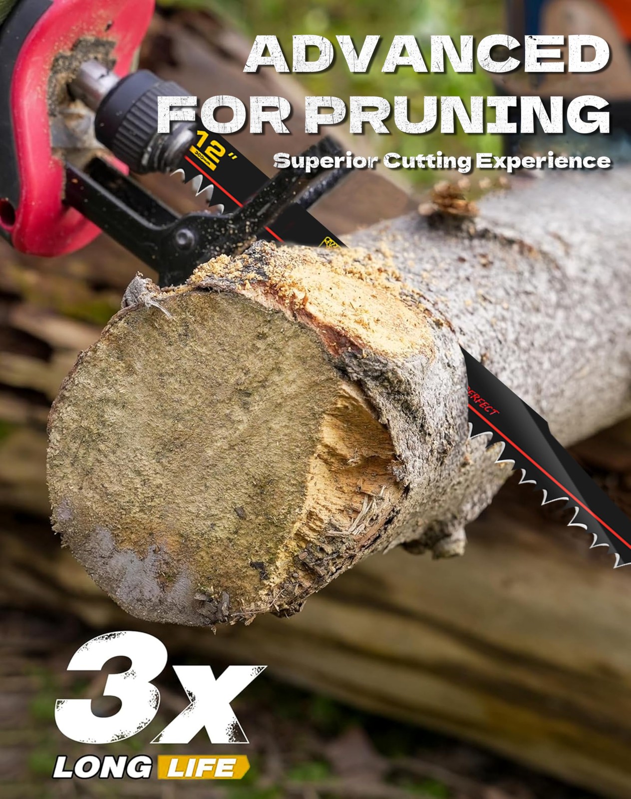 PRETEC Wood Pruning Reciprocating Saw Blades, 12 Inch Pruning Blades for Reci…