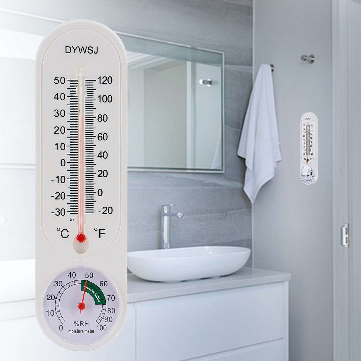 1-3Pcs Wall Thermometer Indoor Outdoor Hygrometer Temperature Humidity Meter USA