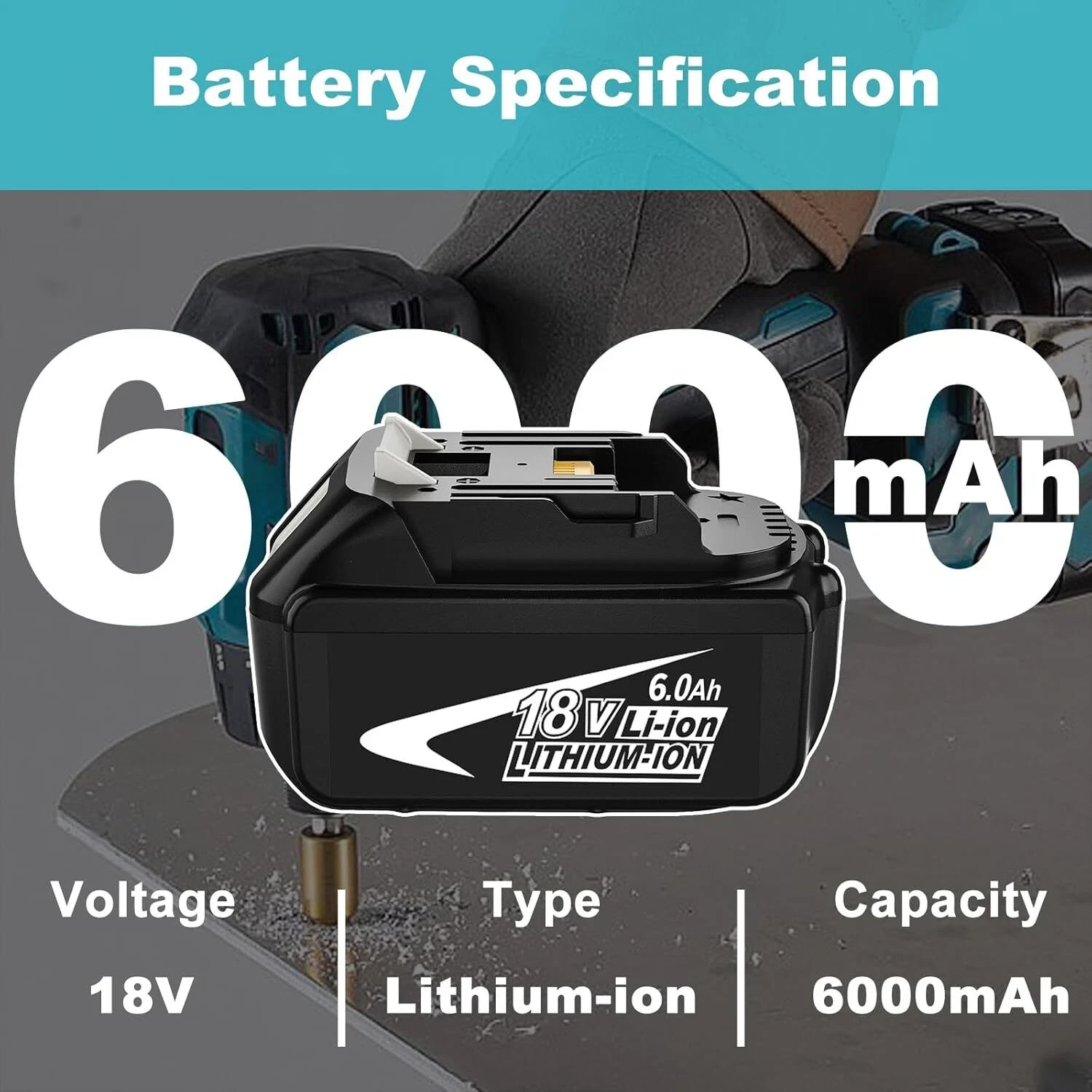 2 PACK 6.0AH Lithium Battery Replace For Makita 18V BL1830 BL1850 BL1860 BL1860B