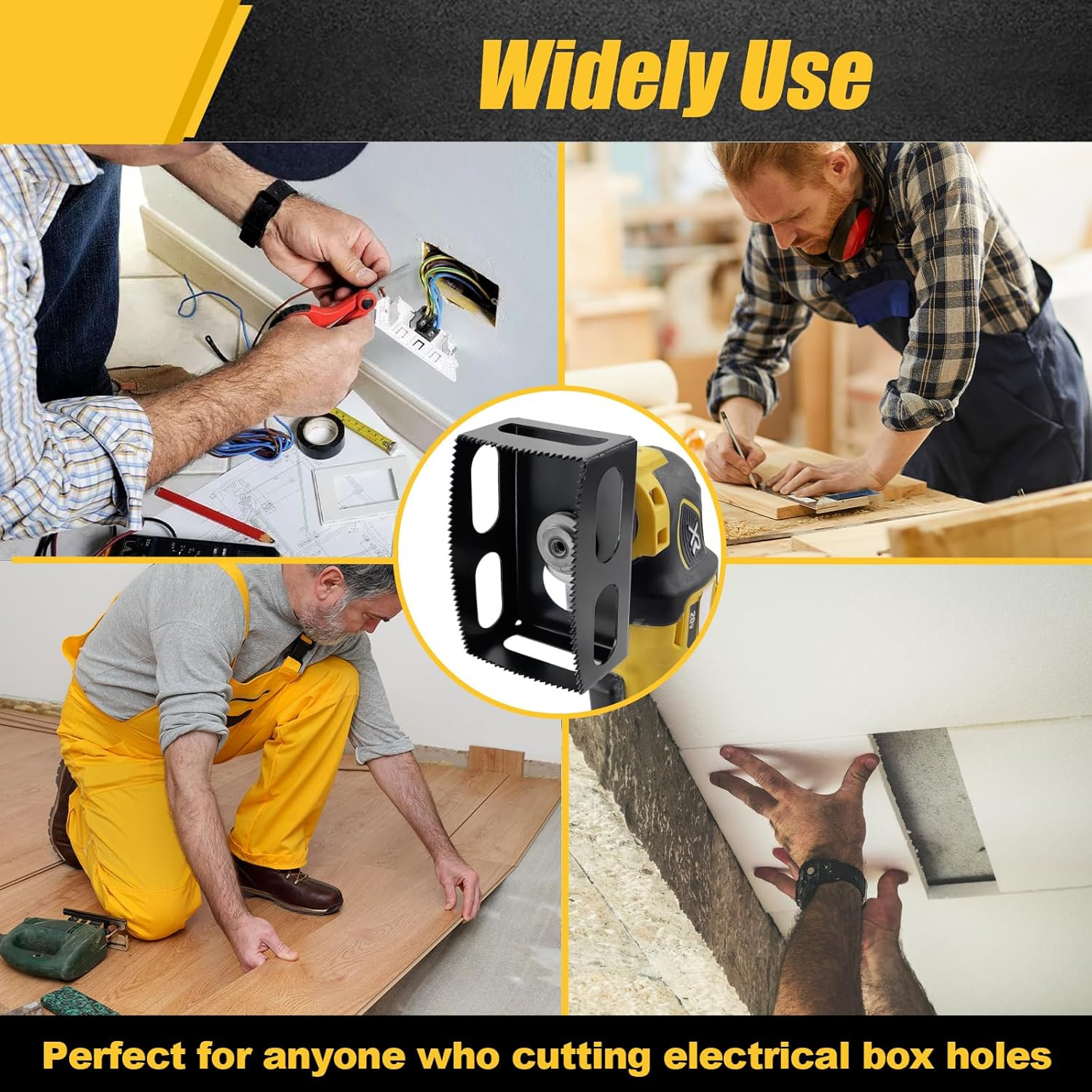 1 Pcs Square Slot Cutter Compatible with Dewalt 20V & Milwaukee M18 Oscillating