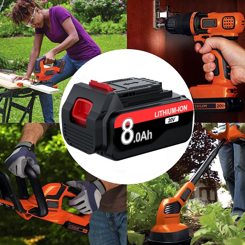 8000mAh 20V LB2X4020 Battery FOR Black and Decker 20V MAX Lithium LBXR20 LBX20