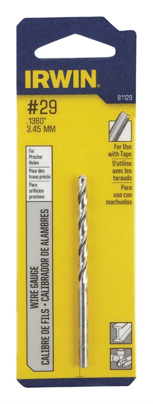 Irwin 81129 #29 High Speed Steel Wire Gauge General Purpose Drill Bit 2-7/8 in.