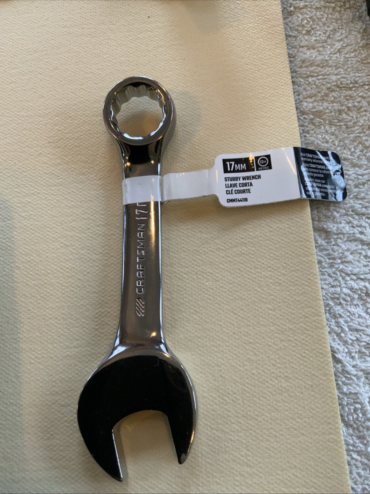 Craftsman CMMT 44118, 17mm 12pt Stubby Metric Combination Wrench, China