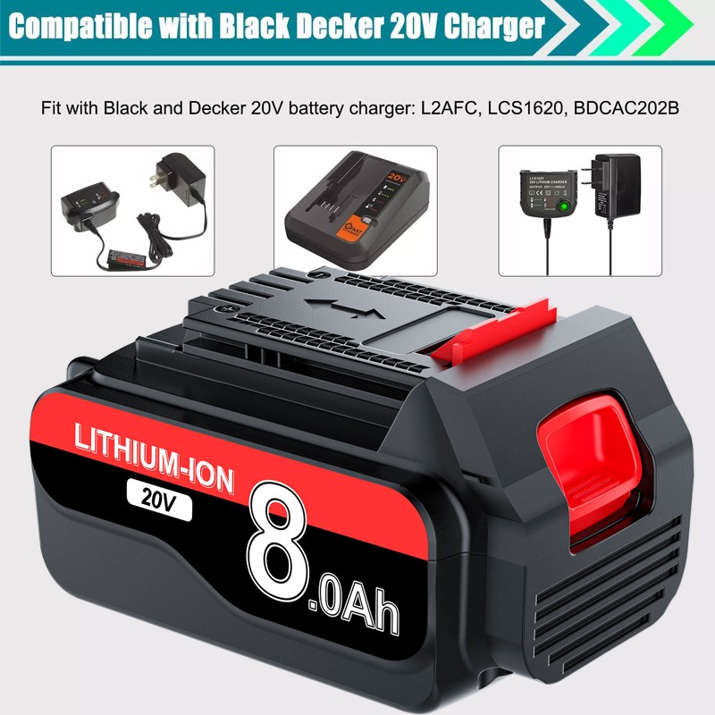 8000mAh 20V LB2X4020 Battery FOR Black and Decker 20V MAX Lithium LBXR20 LBX20