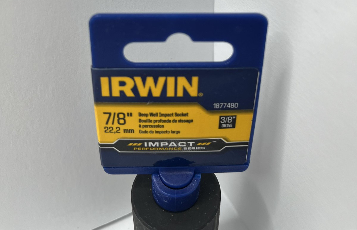 IRWIN Tools Deep Well Impact Socket 7/8in (22.2mm) 3/8in Drive 6-Point 1877480