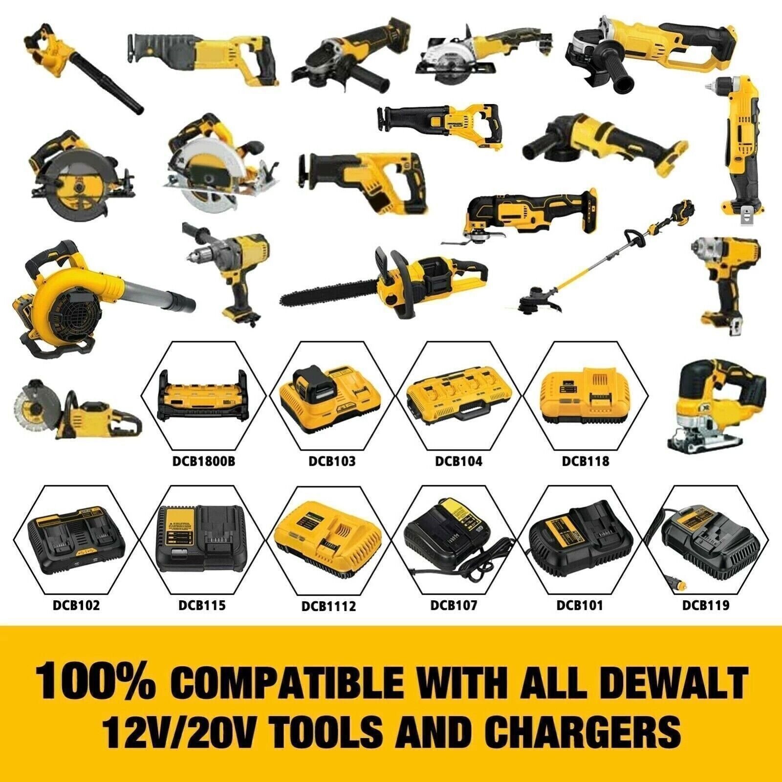 Ceenr 8.0Ah Battery For DeWalt 18V(20V Max) | Replacement Model DCB200 NEW
