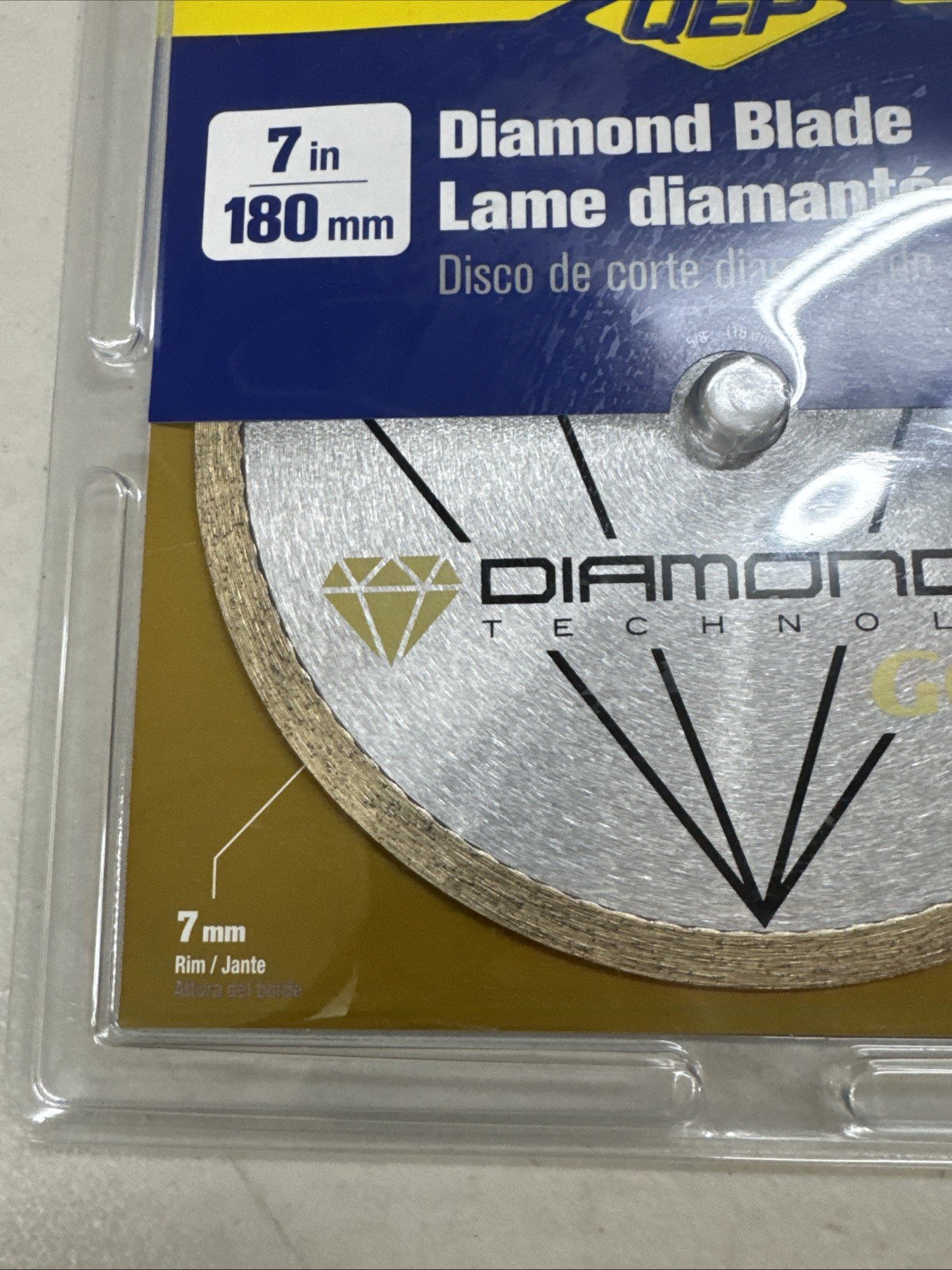 QEP Gold Diamond Blade 7” Continuous Rim Tile Saw Porcelain Marble