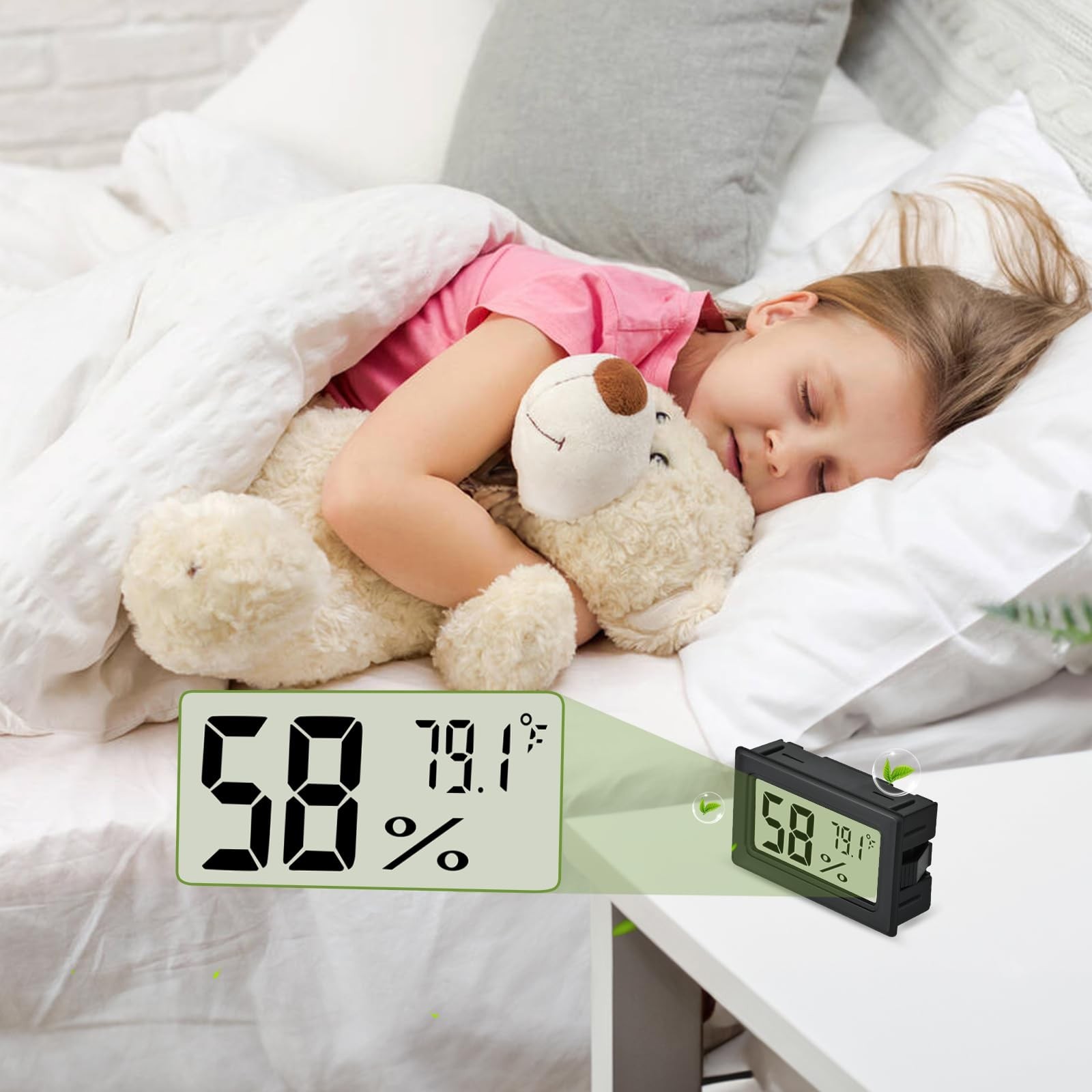 6 Pack Mini Digital Thermometer Hygrometer Indoor LCD Fahrenheit for Greenhouse