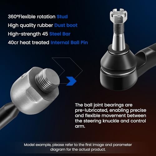 1PCS Front Inner Tie Rod End Compatible with GMC Yukon XL Sierra EV800938