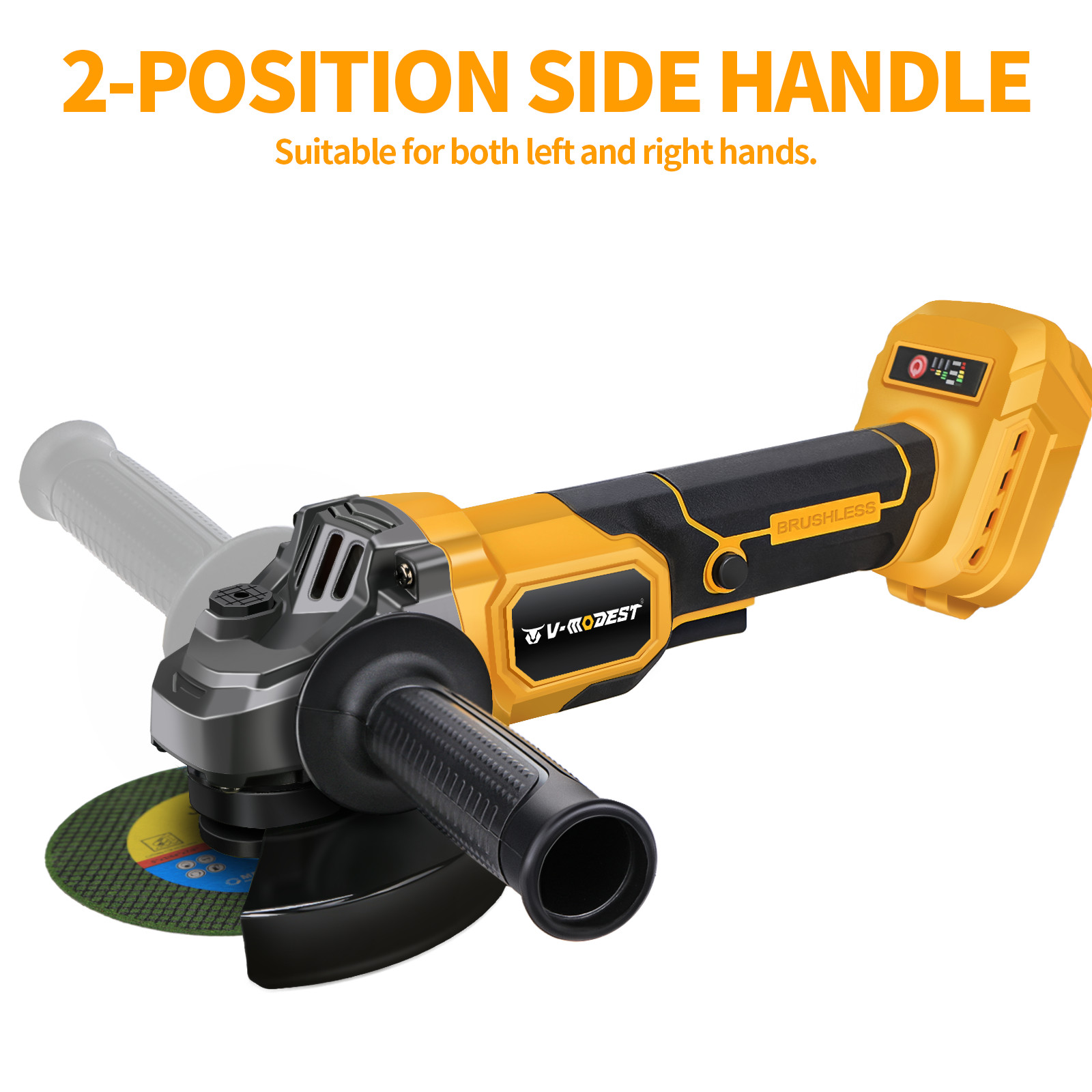 5 inch Cordless Angle Grinder Compatible Dewalt 20V Battery Brushless 11000RPM