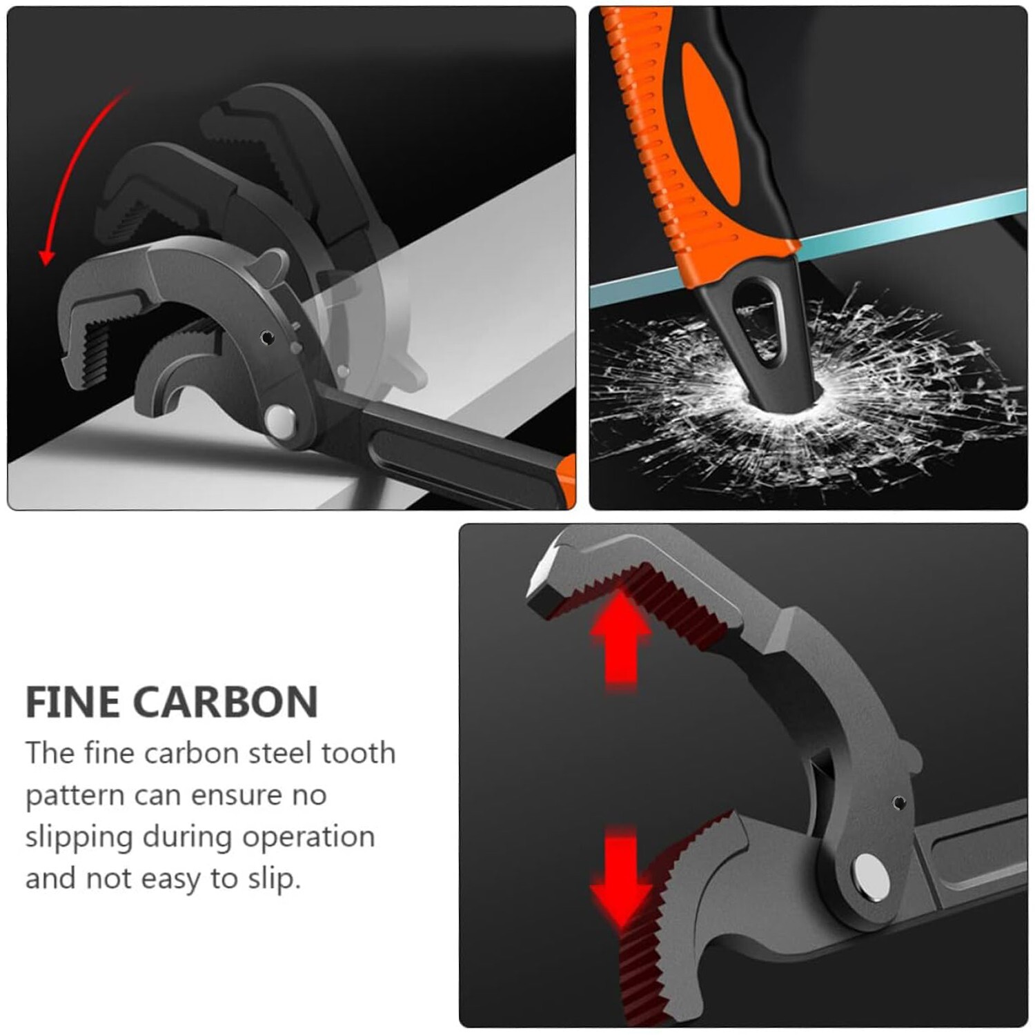 2pcs Multi-function Magic Wrench Self-Adjusting Spanner Power Grip Pipe Wrench